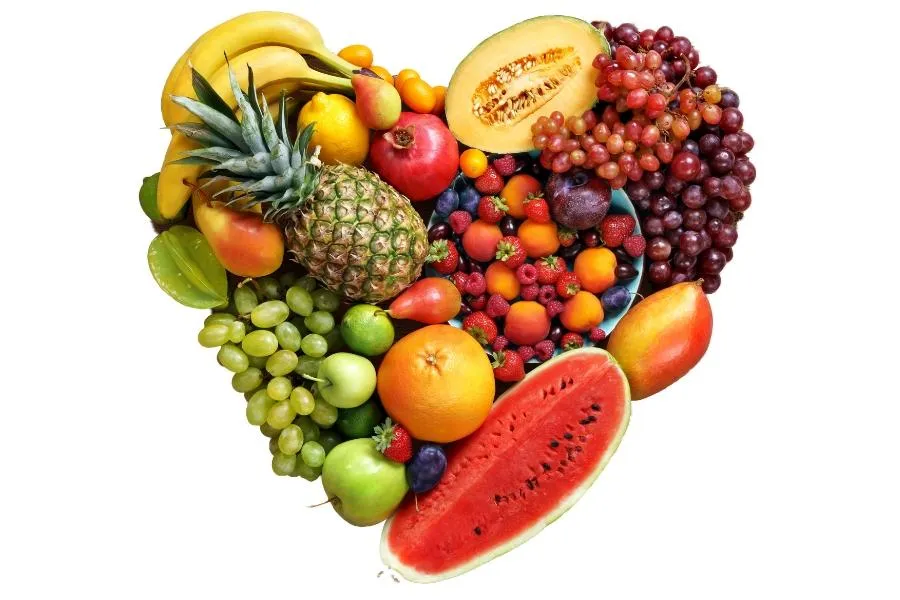 Fruit in a heart shape
