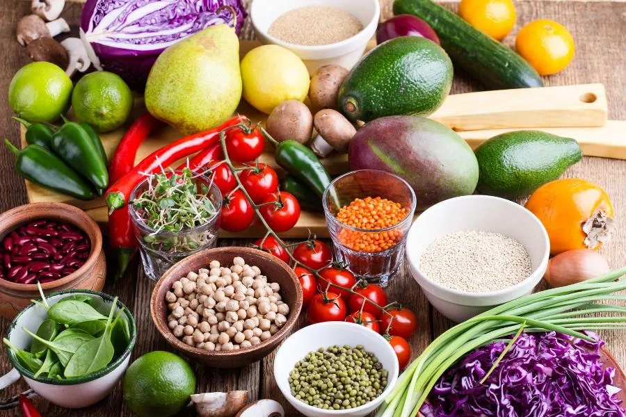 fruit, pulses and vegetables