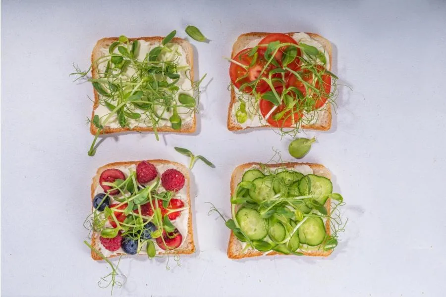 microgreens on bread