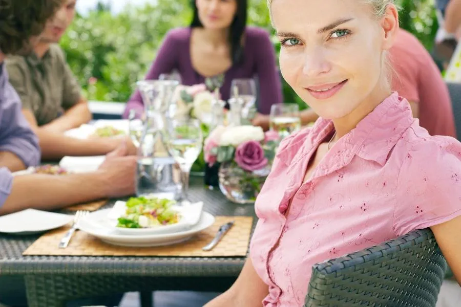 People eating outdoors