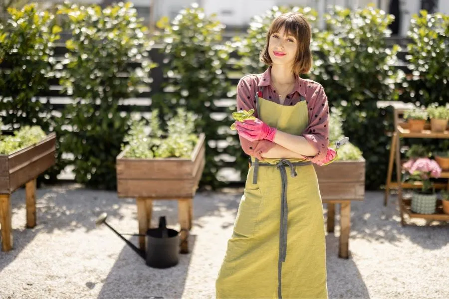 woman gardening
