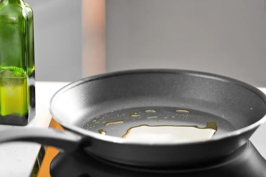 oil in a frying pan