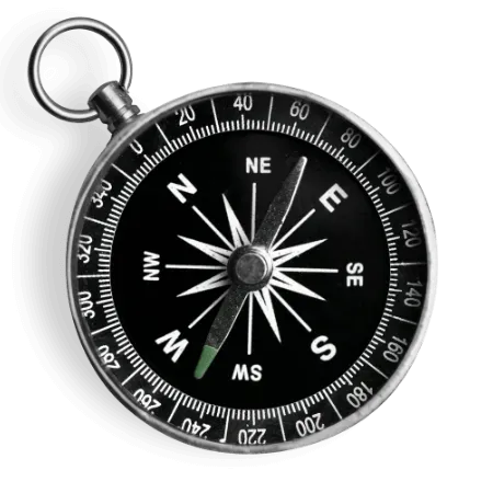 Compass icon symbolising guidance through the garden design process