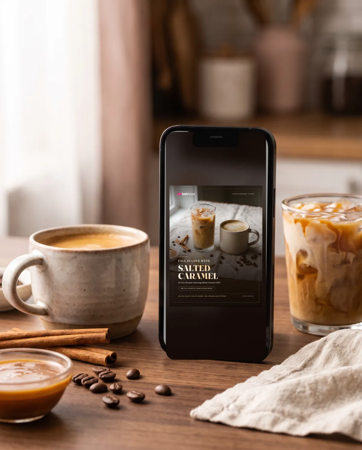 LadyBoss Salted Caramel 10 Cozy Recipes Digital Cookbook Cover