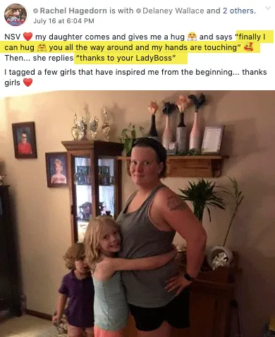 Customer testimonial from a LadyBoss challenge participant.