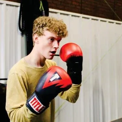 Teenager in boxing stance