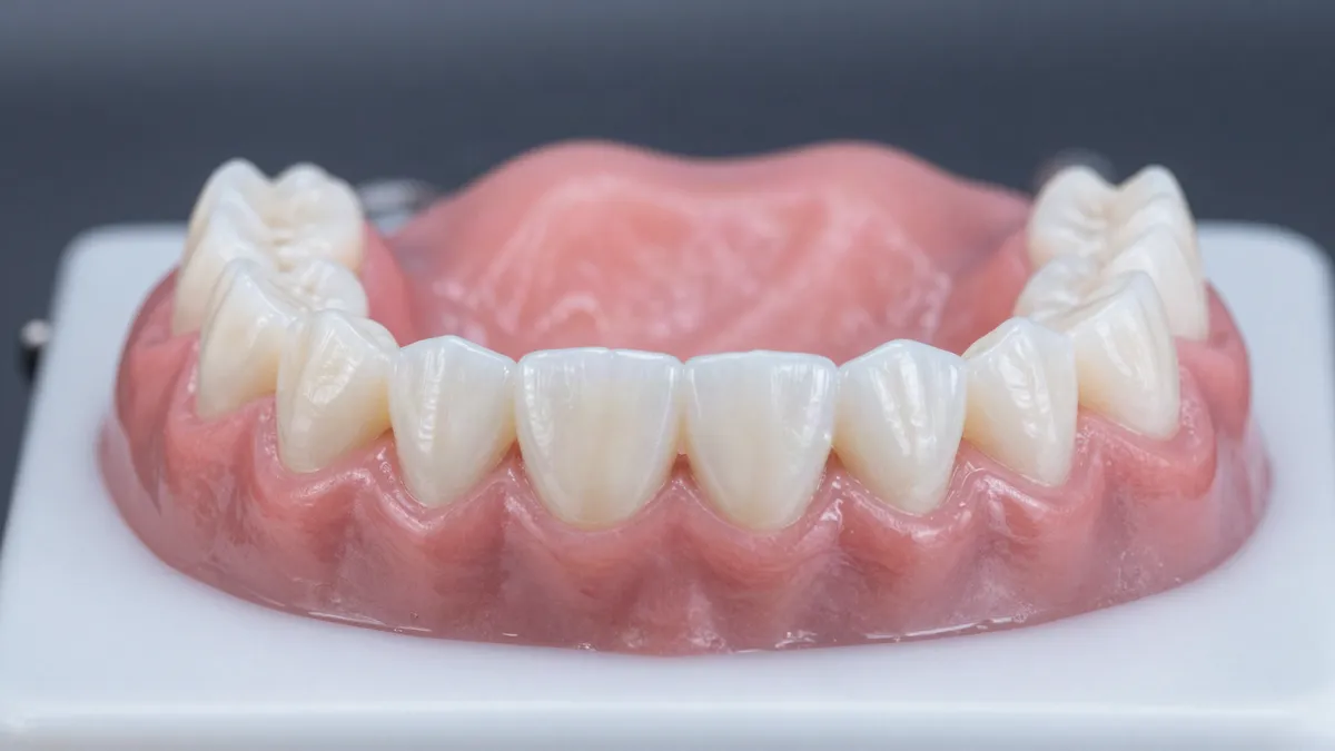 Zirconia full arch dental implant bridge, a premium option that affects implant cost in Los Angeles