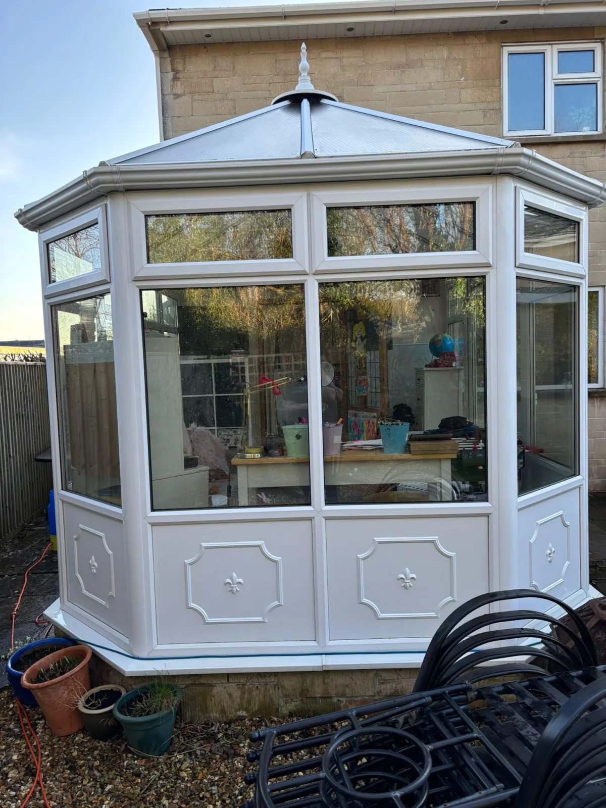 Cleaned conservatory glass and frames