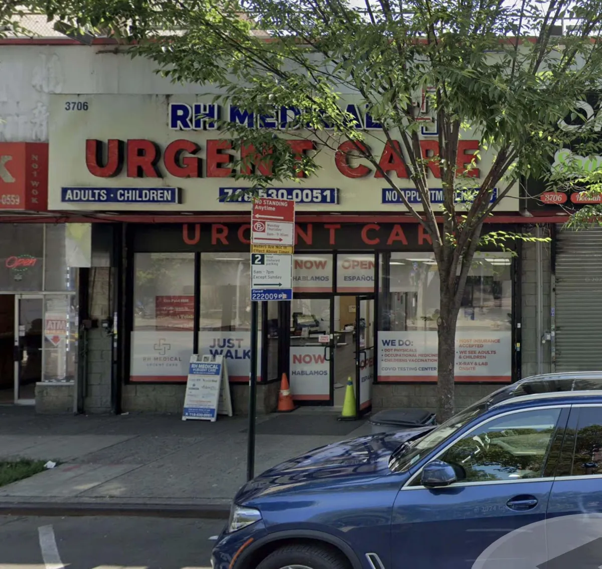 Exterior of RH Medical Urgent Care — where Bronx clients often go after accidents