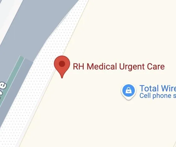 Map showing location of RH Medical Urgent Care on Third Avenue between St. Pauls Place and East 170th Street near Dollar Rite