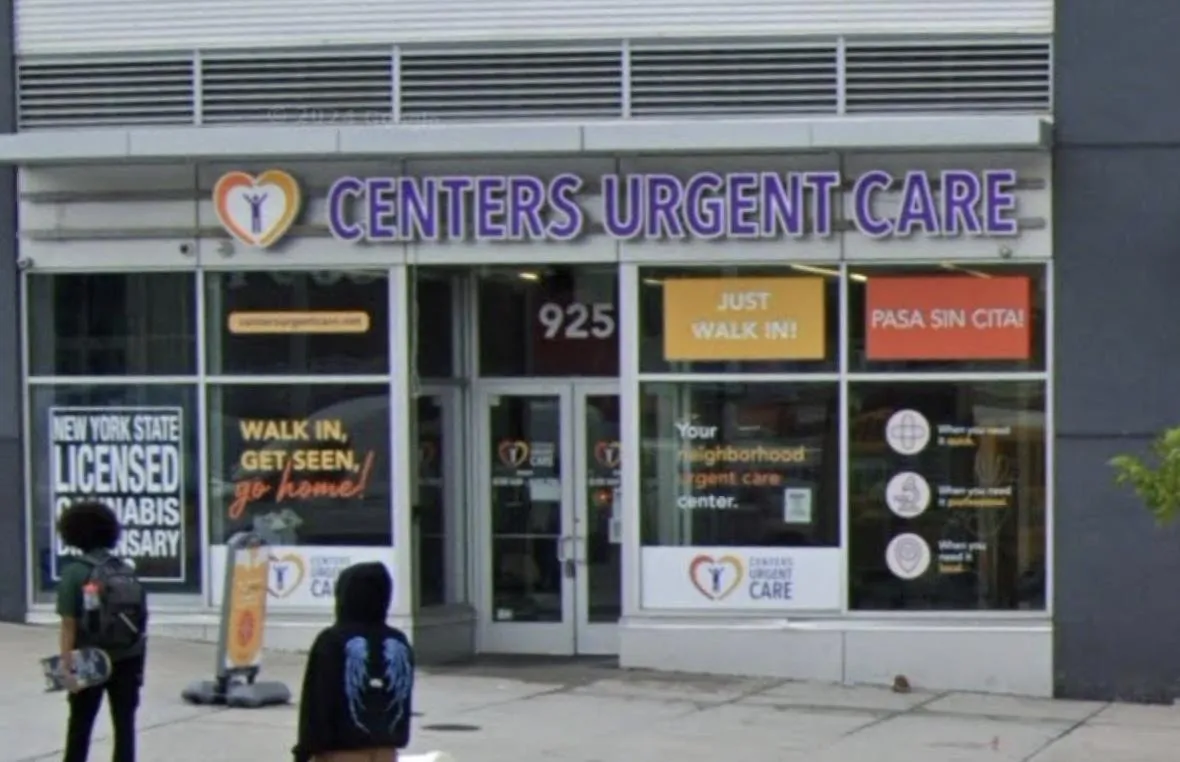 Exterior of Centers Urgent Care Hunts Point — where Bronx clients often go after accidents