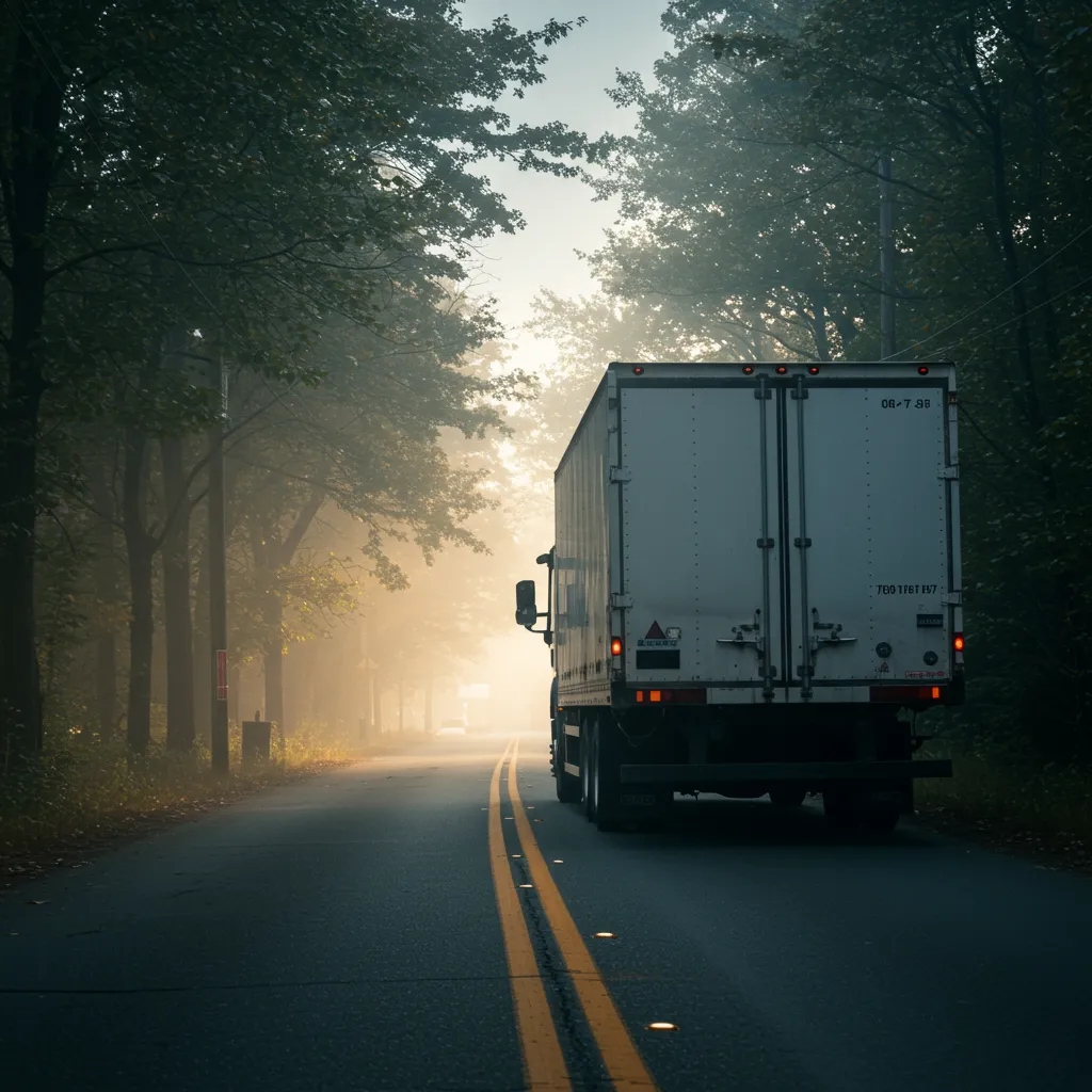 a red truck parked in a grassy field