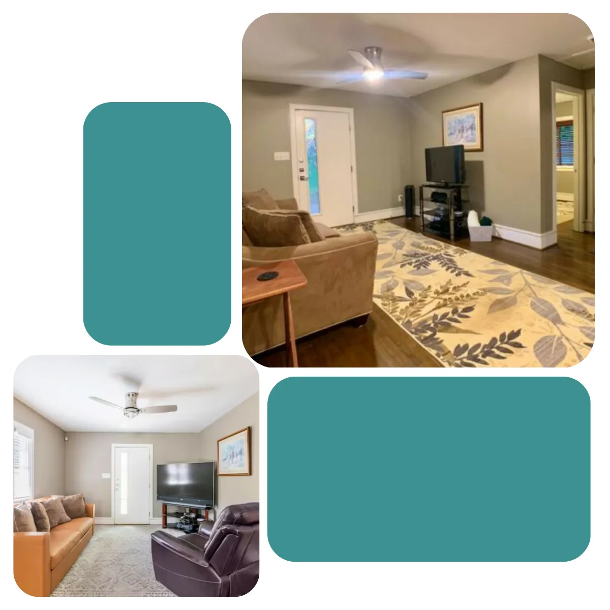 Uptown Cozy Rental offers comfy Queen beds in each bedroom for a good night's sleep, while the soft seats and nice decorations provide a cozy atmosphere for chilling with friends.
