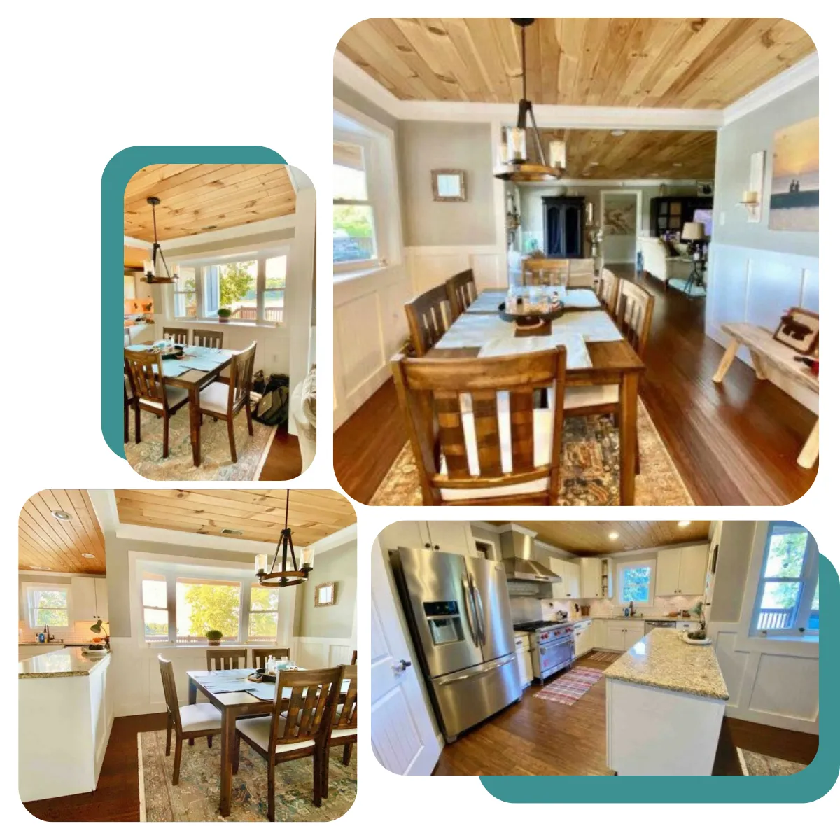 At Wylie Lakefront Retreat, cook in a well-equipped kitchen and enjoy meals on the deck or indoors for cozy gatherings.