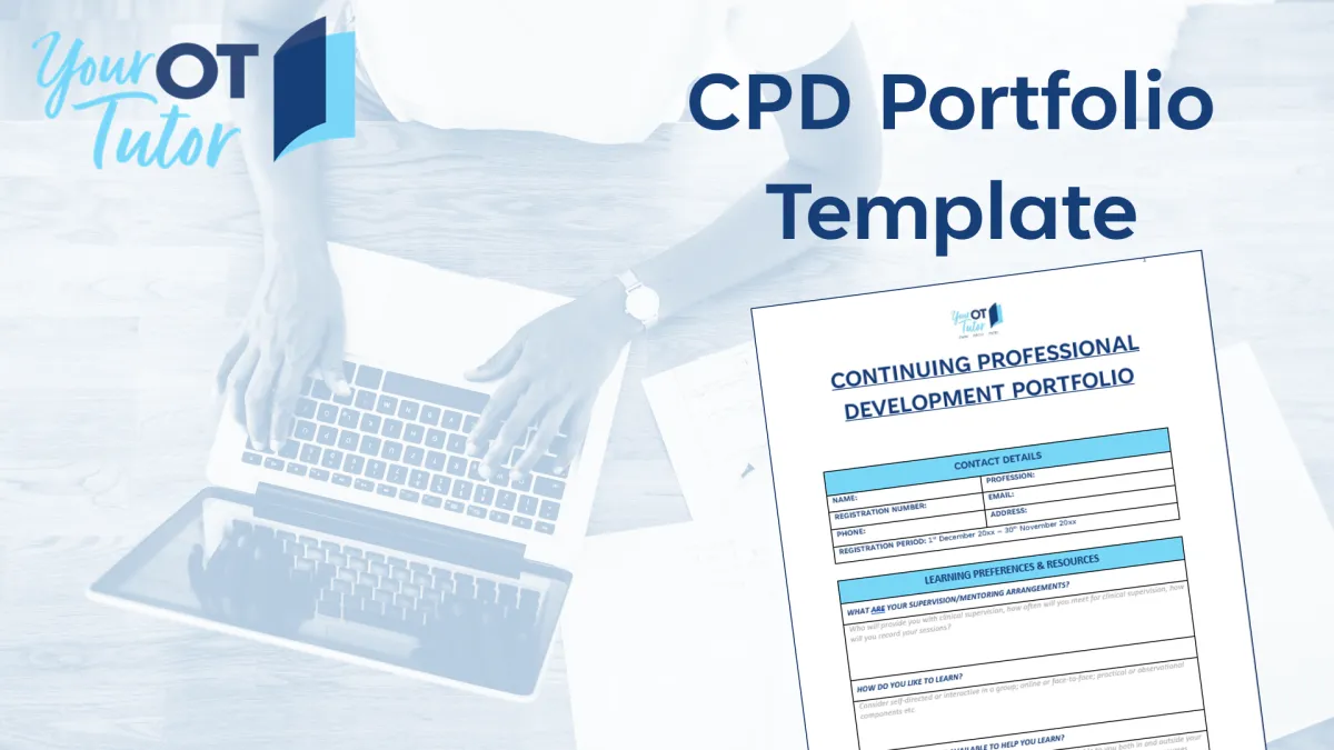 CPD portfolio template for keeping CPD evidence for AHPRA CPD requirements