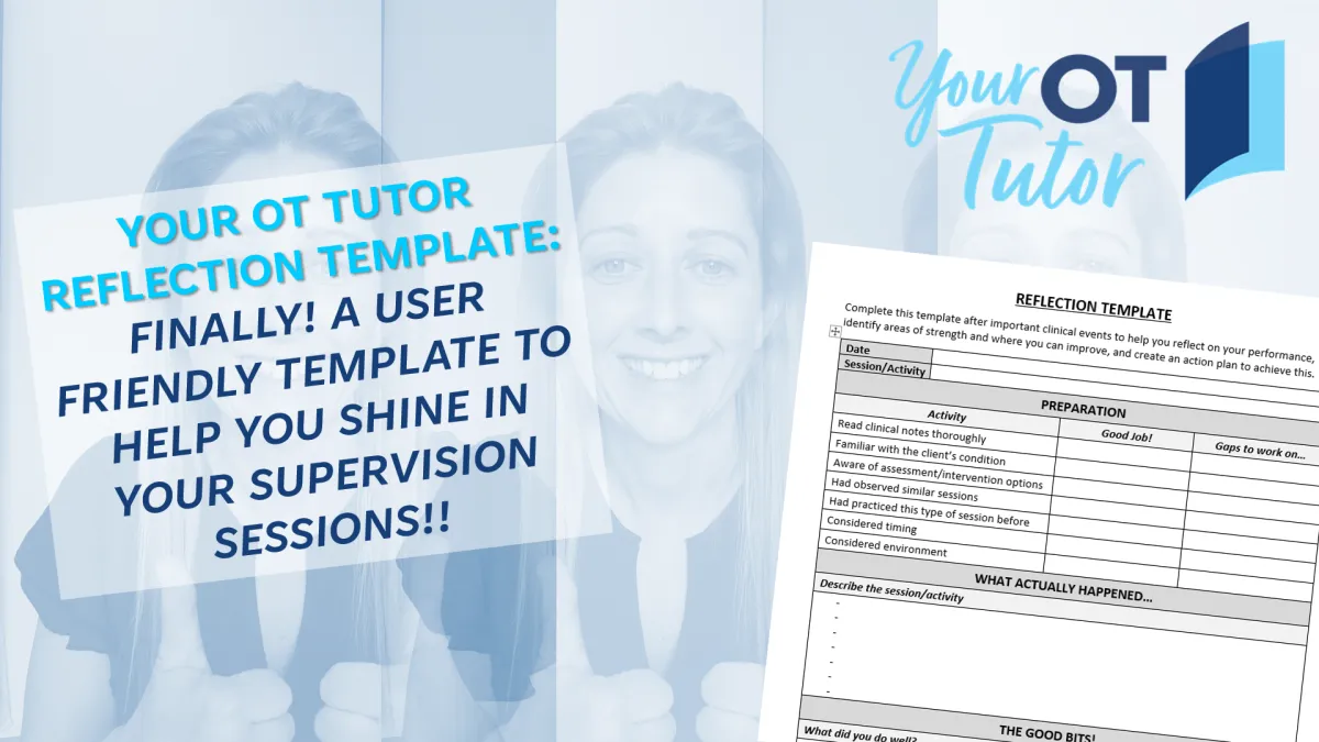 Reflection template to prepare for occupational therapy supervision sessions free PDF download