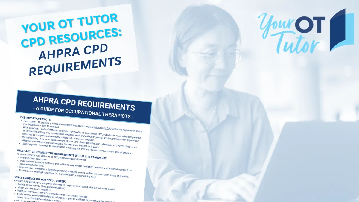 Free PDF download outlining AHPRA CPD requirements for occupational therapists