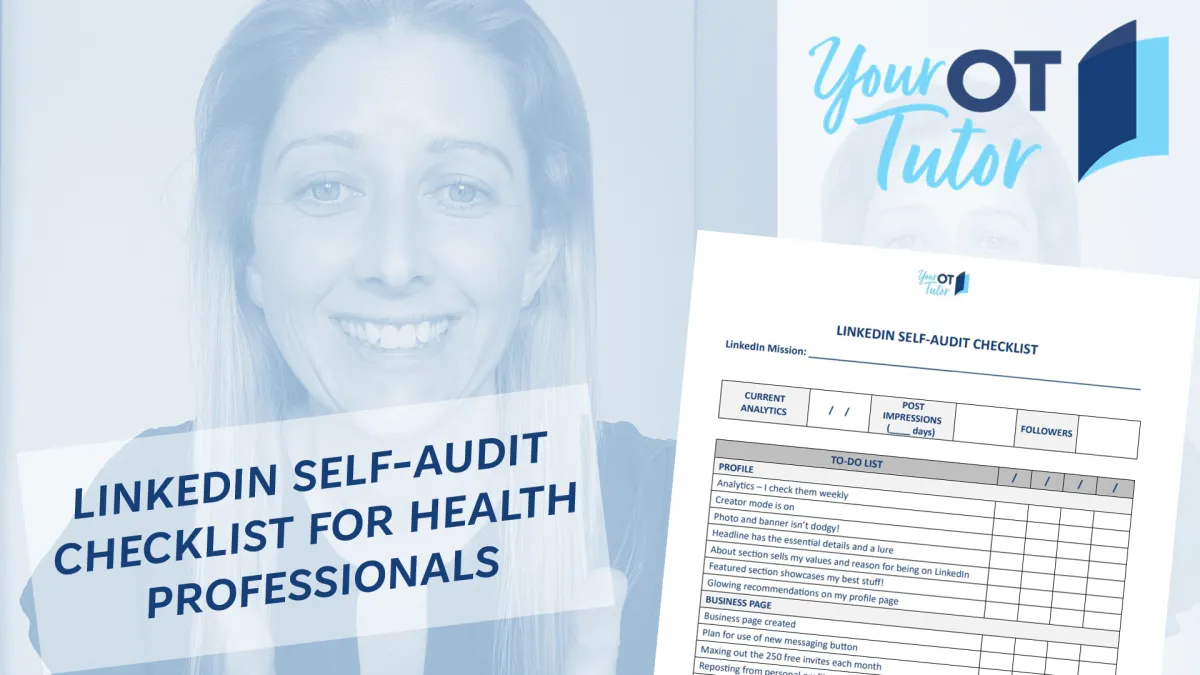 LinkedIn self-audit checklist FREE PDF download for health professionals
