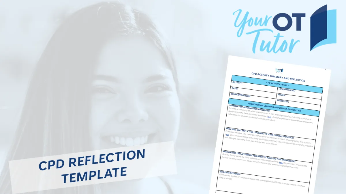 CPD reflection template for recording AHPRA CPD evidence for occupational therapists