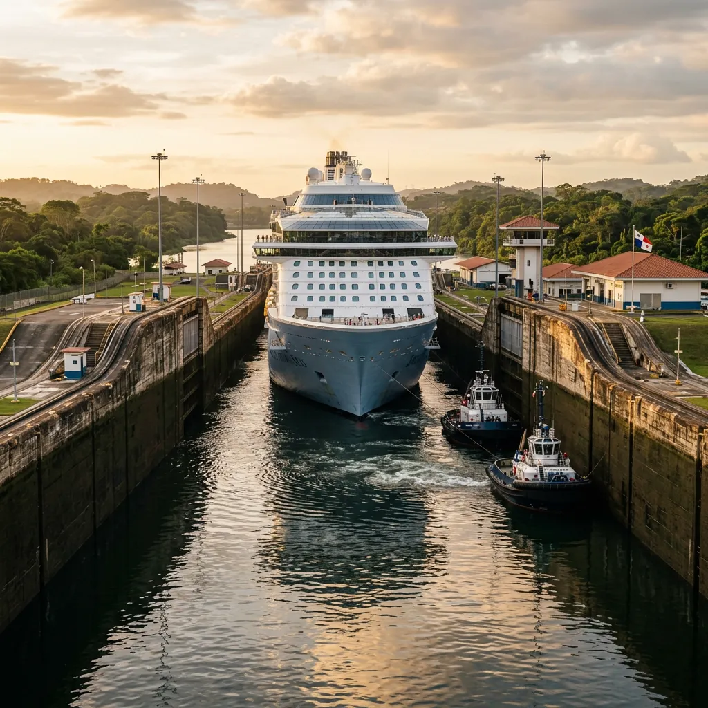 Cruise Ship Transiting the Panama Canal