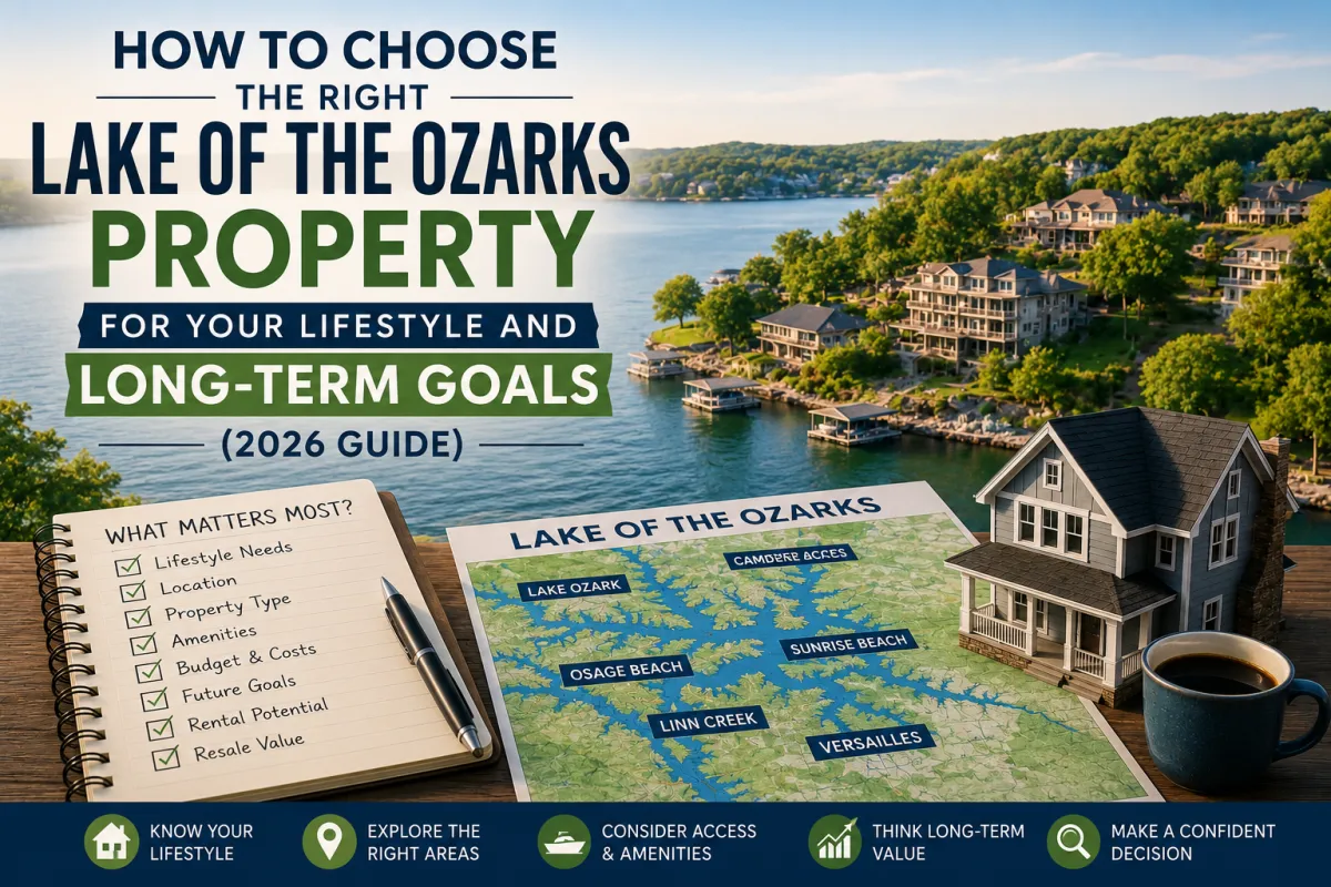 Real Estate Team in Lake Ozark, MO helping buyers choose the right property in Lake Ozark, Osage Beach, Camdenton, Sunrise Beach, Versailles, and Linn Creek.