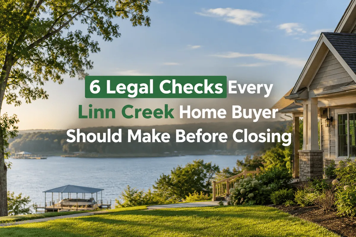 Home in Linn Creek representing important legal checks before a real estate closing.