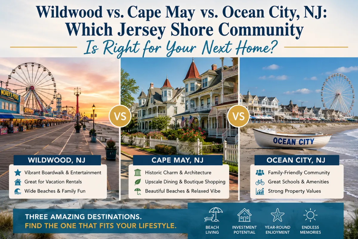 Compare Wildwood, Cape May, and Ocean City, NJ with a local real estate agent to find the best Jersey Shore community for buying or investing.