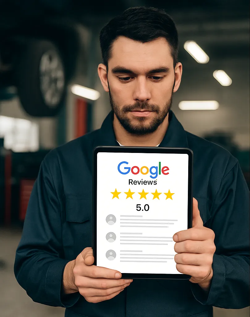 A red and white monorail train on a green track.