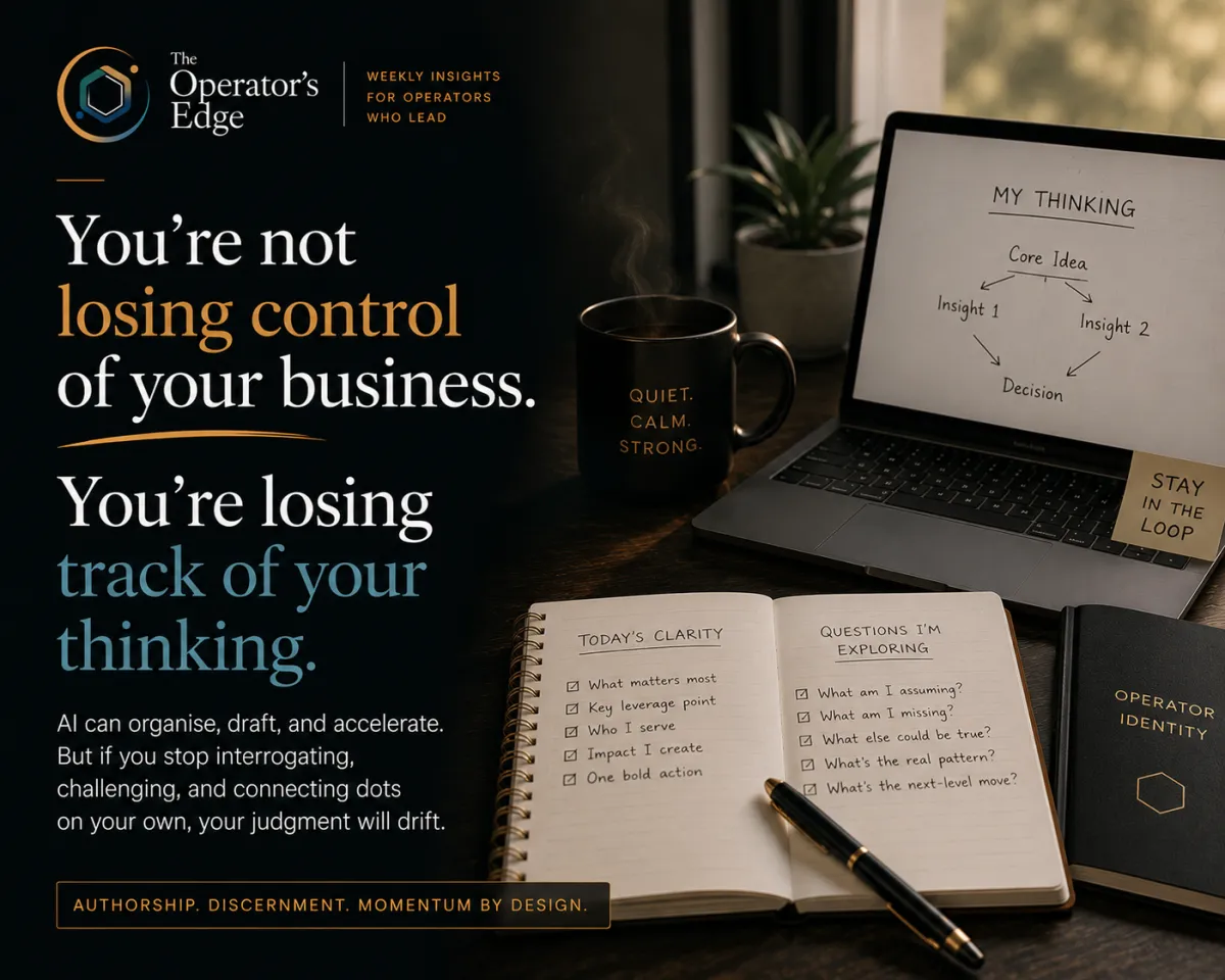 You're not losing control of your business. You're losing track of your thinking.
