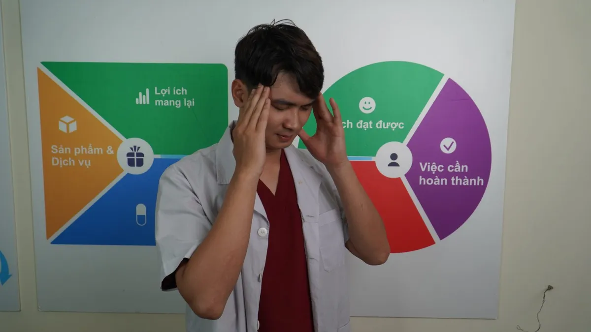 Bác sĩ Tú minh họa triệu chứng đau đầu, chóng mặt
