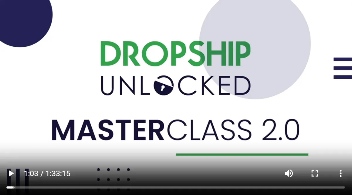 Title screen for The Dropship Unlocked Masterclass