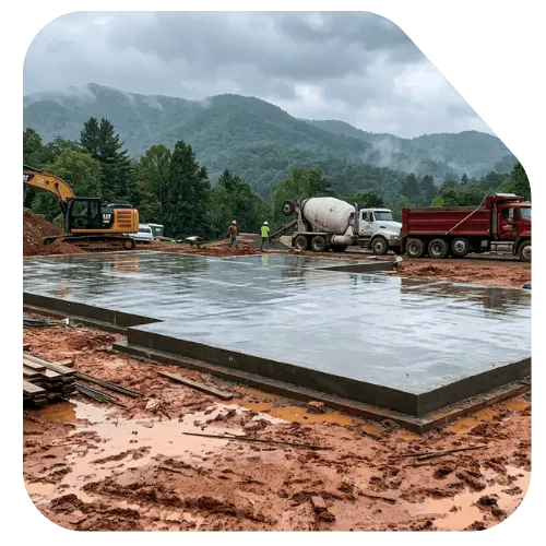 Concrete contractor in Asheville, NC Residential concrete slab services