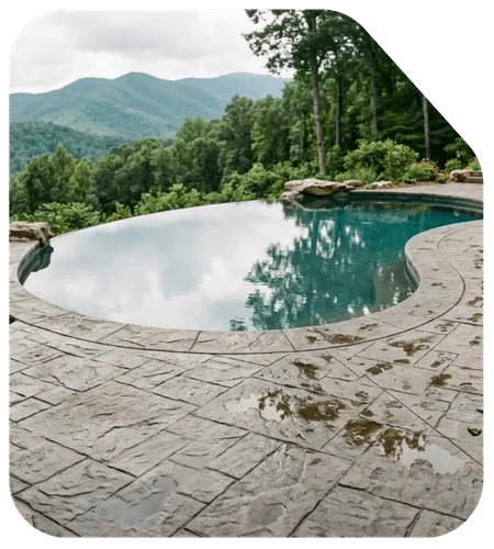 Stamped Concrete Pool Decks in Asheville