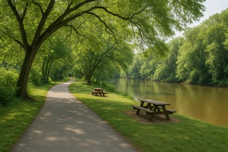 Walking trail at Etowah River Park