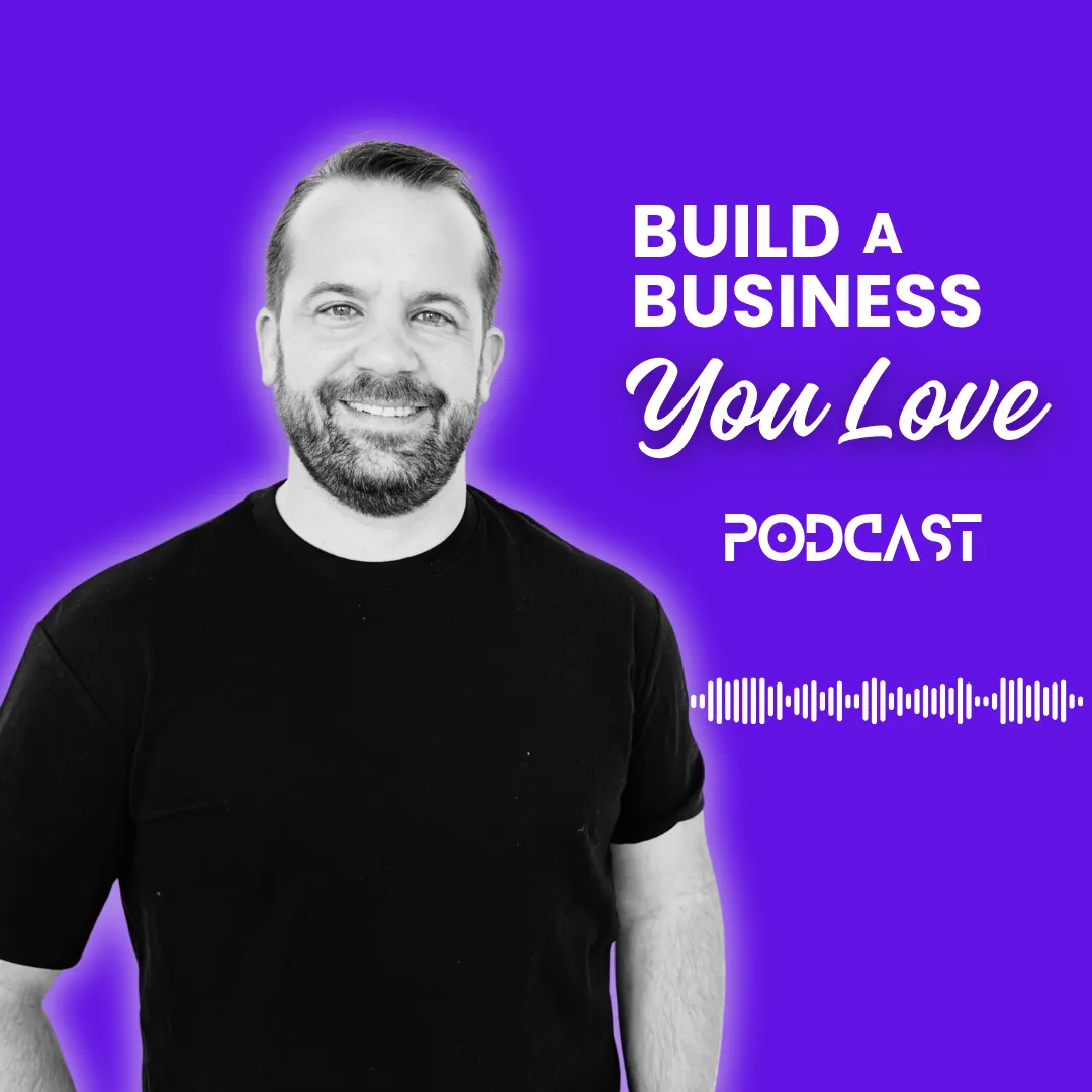 Build a business you love podcast cover featuring a picture of host Ashley Frank.