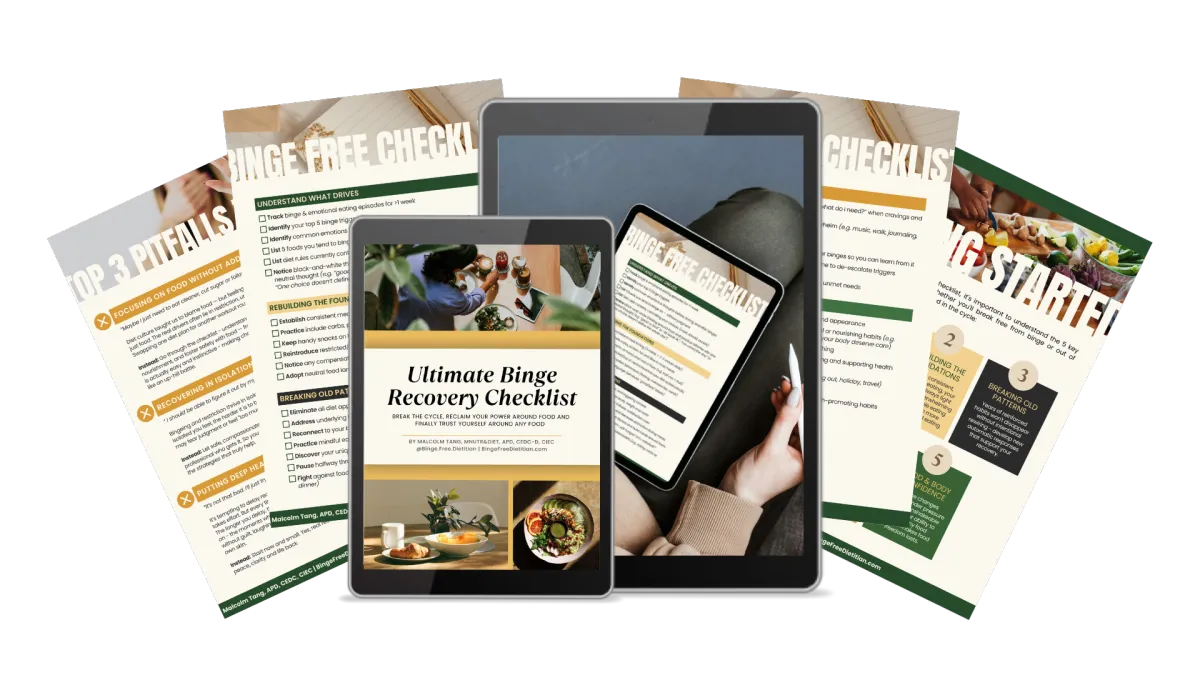 The complete ultimate binge recovery checklist to lay out step by step action to stop binge eating