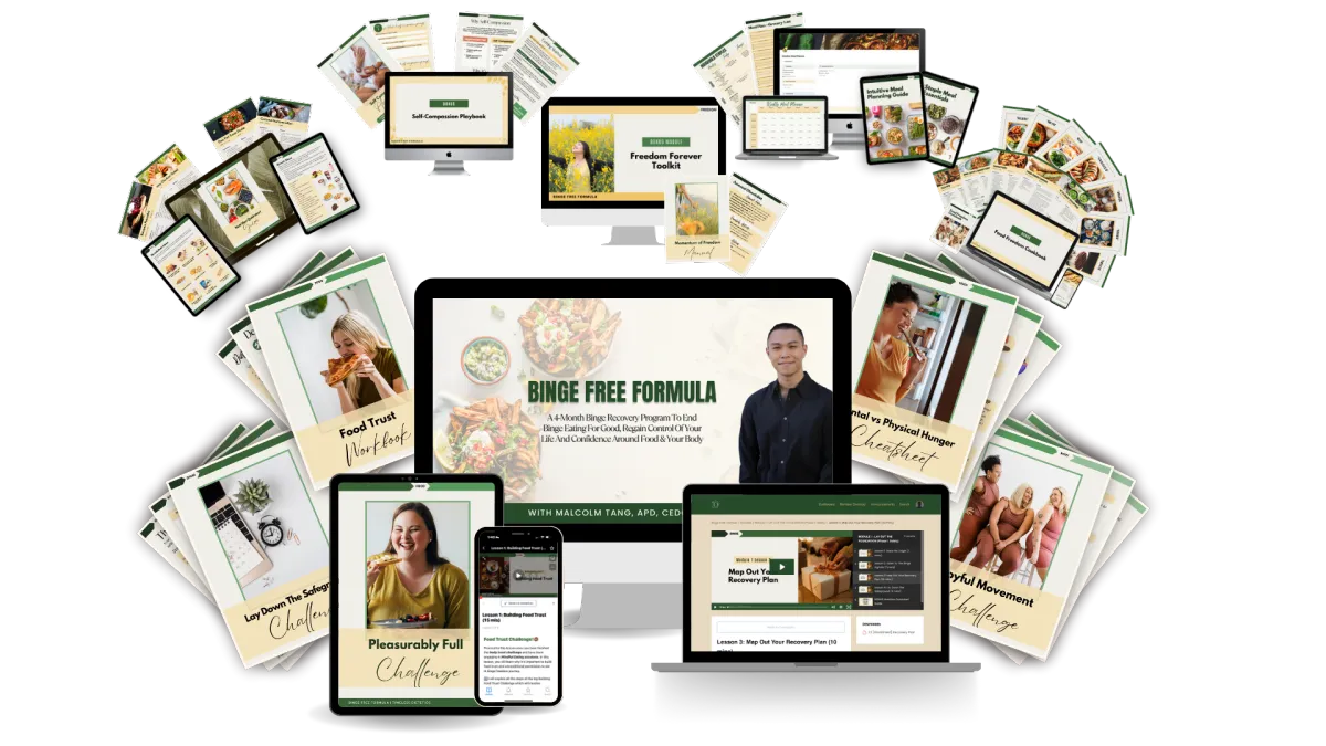 Binge Free Formula - 4 month comprehensive nutrition counselling coaching program to stop binge eating, emotional eating and compulsive overeating by healing relationship with food