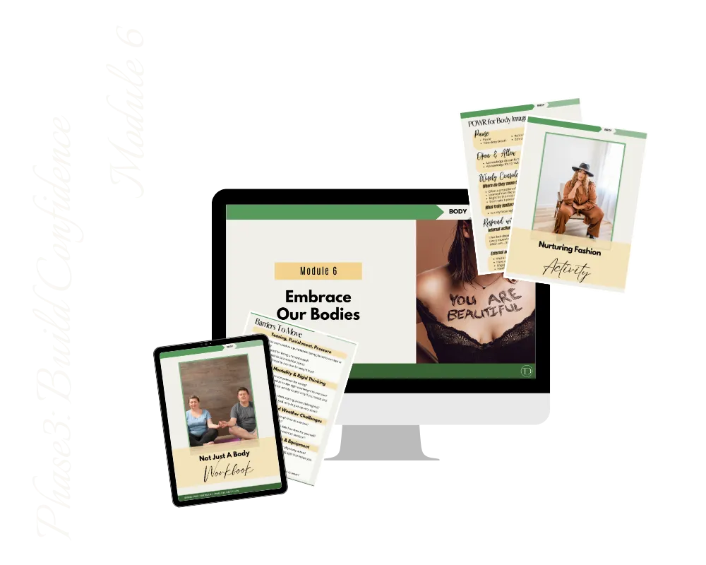 Binge Free Formula Phase 3: Build Confidence, Module 6: Embrace Our Bodies mock up
