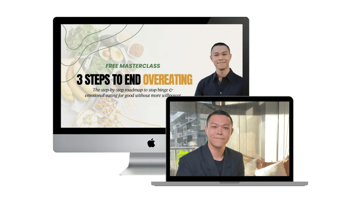free 3 steps to end overeating webianr mock up
