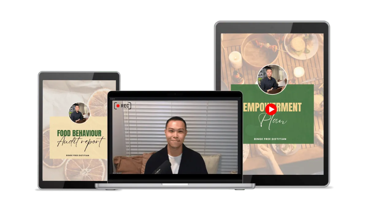 Empower roadmap session - food and behaviour report, empowerment plan + video walkthrough and 1-on-1 call mock up