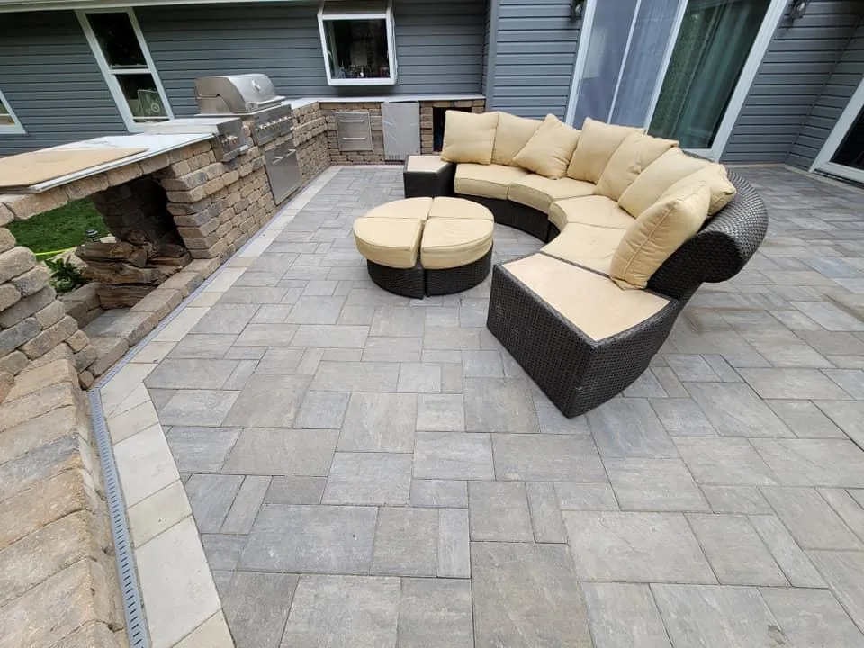 Beautifully designed outdoor patio by All Service Specialists - Create the perfect outdoor living space with our expert patio design and installation services.