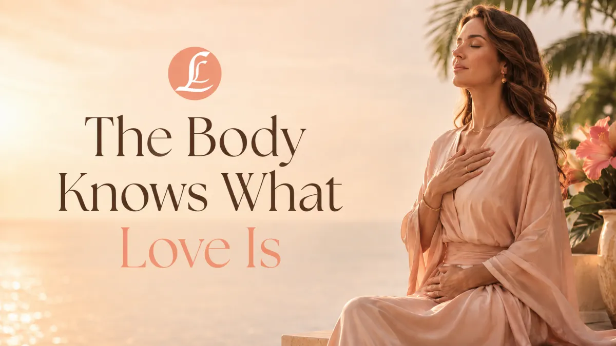 Woman embracing nature, illustrating "The Body Knows What Love Is" companion course and Aloha philosophy.