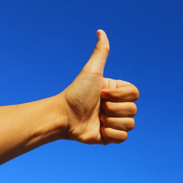quality approved thumbs up