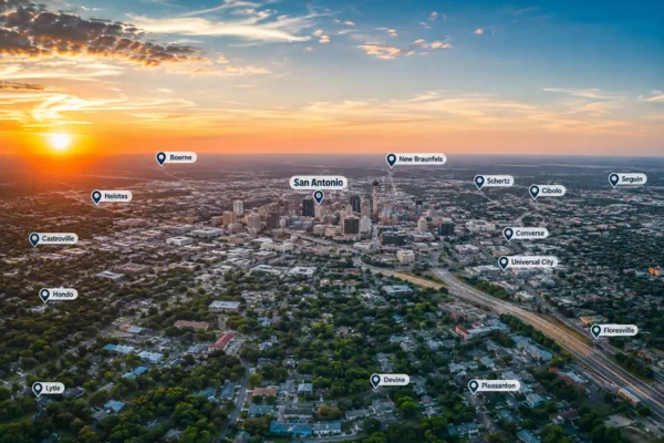 drone shot of service area