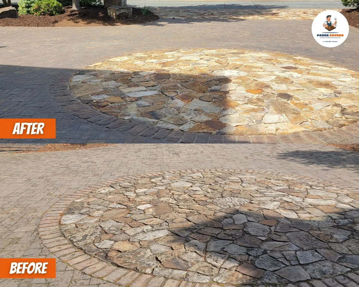 Paver and Natural Stone Driveway Restoration: Clean, Sand, Seal