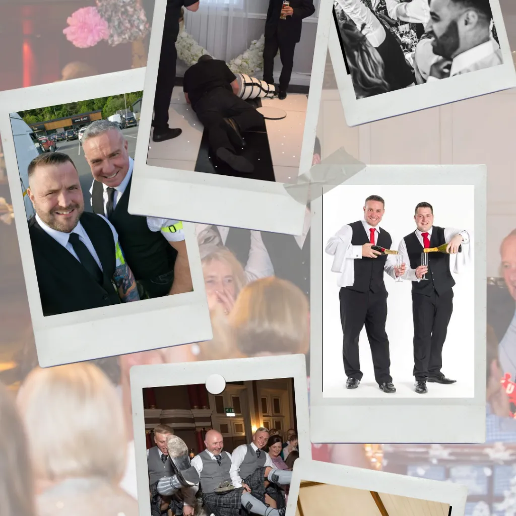 Beautifully dressed wedding venue with white draping and gold accents