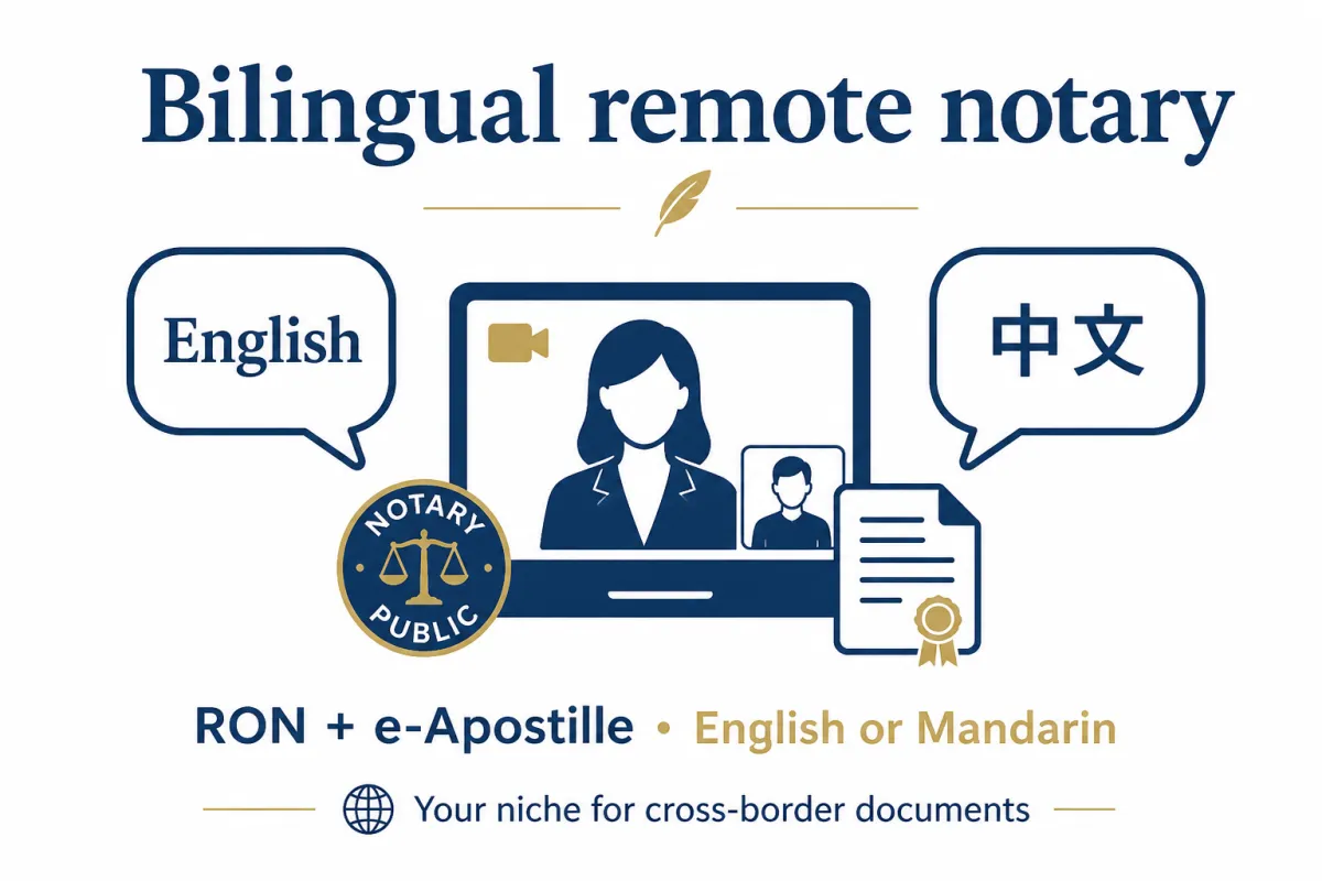 English and Mandarin remote online notarization