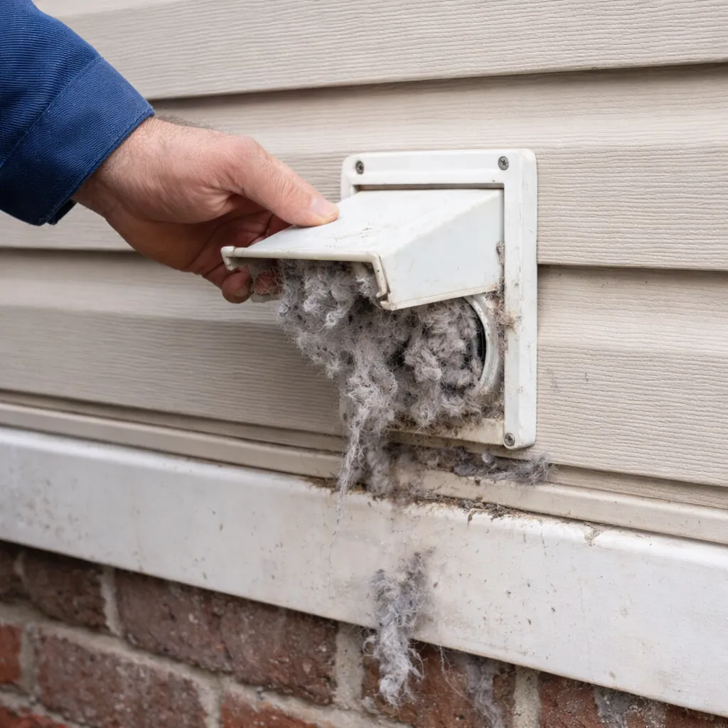 Clodded exterior dryer vent in Memphis Tennessee