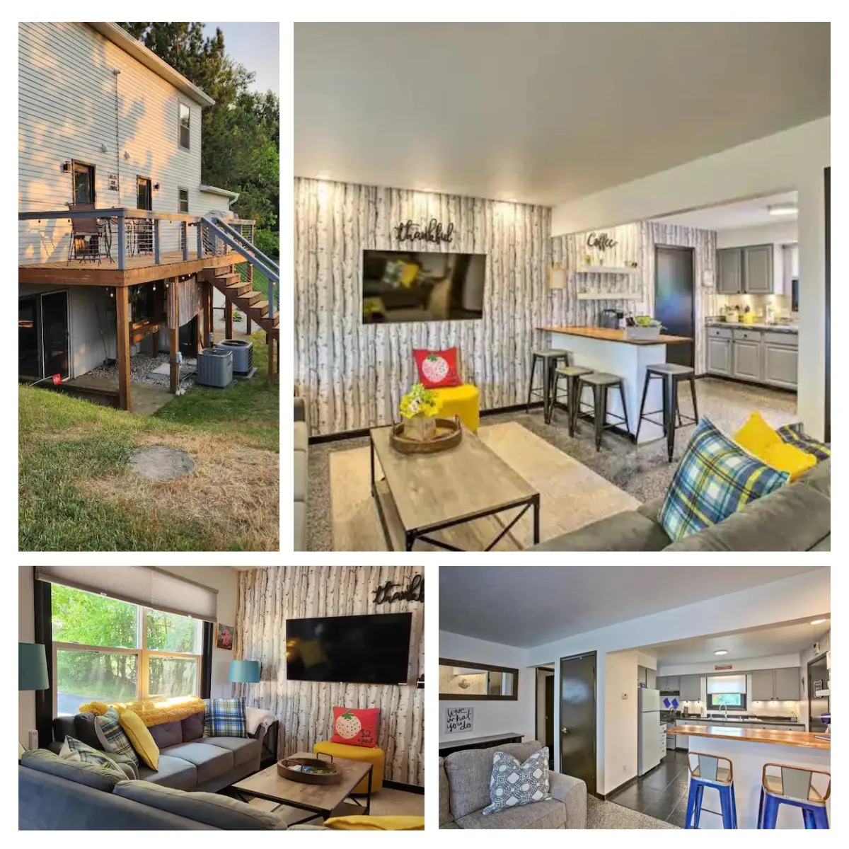 Stay at the NEW Modern Townhome Lodge with outdoor shower, entertainment rooms, backyard fire pit, bunk rooms, 2 kitchens, and more!"