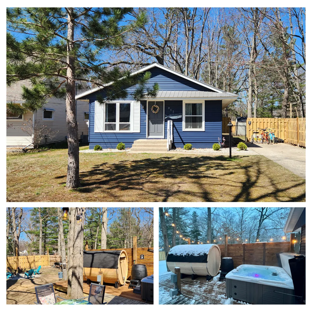 Experience the serene lakeside charm of Traverse City Bungalow, a cozy 2-bedroom, 1-bathroom vacation rental perfect for your tranquil retreat near stunning beaches and scenic trails.